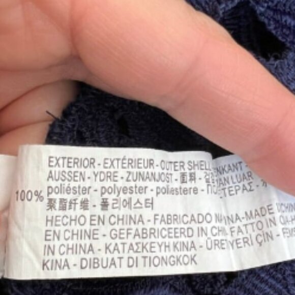 ZARA Lace Top with short sleeves / Navy Blue / Size S - Picture 2 of 6